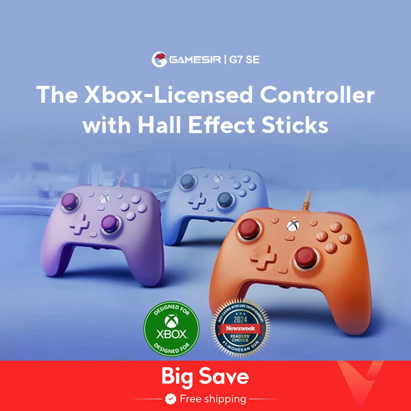 GameSir G7 SE Wired Xbox Gaming Controller with Hall Effect Joystick - Smarsty