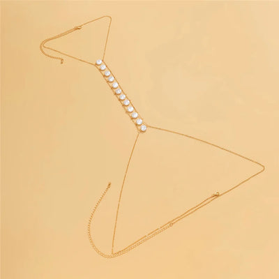 Bohemian Pearl Cross Belly Chain for Summer Style - Smarsty