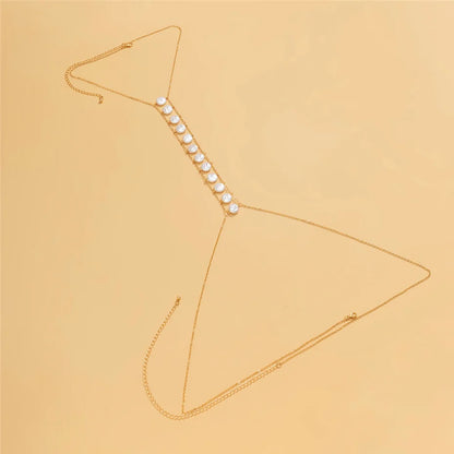 Bohemian Pearl Cross Belly Chain for Summer Style - Smarsty