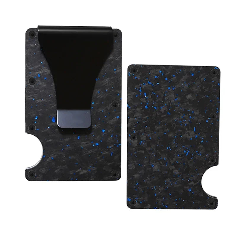Carbon Fiber Metal Minimalist Slim Credit Card Holder Men Wallet Carteira for Men RFID Cashback Bank Cardholder Case Walet Money
