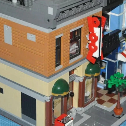 Creative Ideas Compatible 10224 King with figure Street View Building Block Hall Pet shop MOC Bank Christmas gift Adult toys