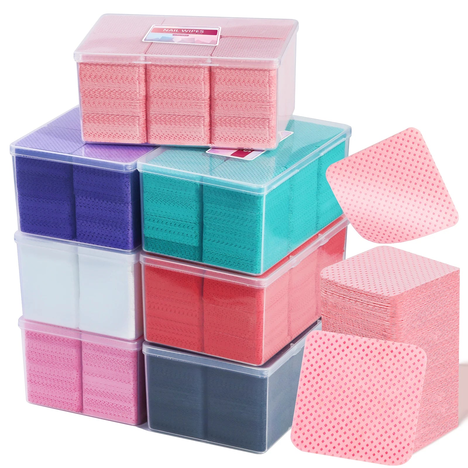 1080pcs Boxed Nail Art Lint-Free Eyelash Glue Wipes Paper Gel Polish Remover Clean Glue Cotton Pads Beauty Cleaning Tools - Smarsty