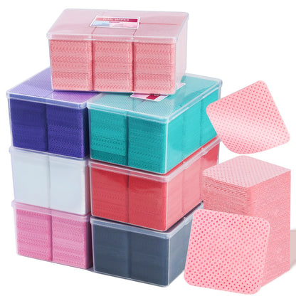 1080pcs Boxed Nail Art Lint-Free Eyelash Glue Wipes Paper Gel Polish Remover Clean Glue Cotton Pads Beauty Cleaning Tools - Smarsty