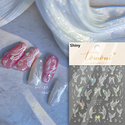 5D Summer Beach Nail Stickers with Shiny Sea Designs - Smarsty
