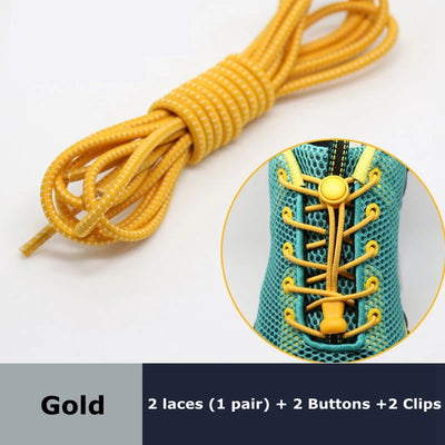 Round Elastic Shoelaces Suitable For Various Shoe Accessories No Tie Shoelace Fixed Stretching Locking Lazy laces 1 Pair - Smarsty