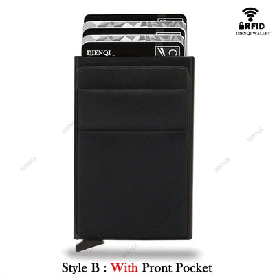Rfid Credit Card Holder Men Thin Slim Mini Minimalist Wallets Luxury Metal Bank ID Cardholer Case Wallet for Men Carteras Choice - Smarsty