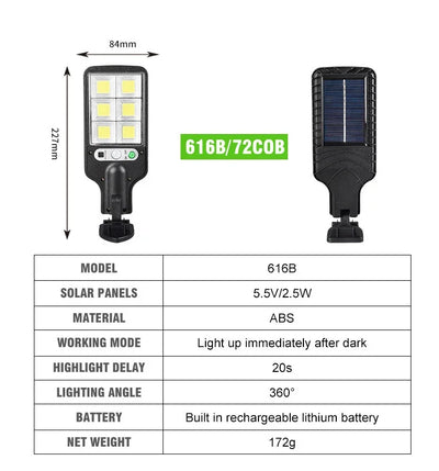 Solar LED Wall Lamp with Motion Sensor for Gardens - Smarsty