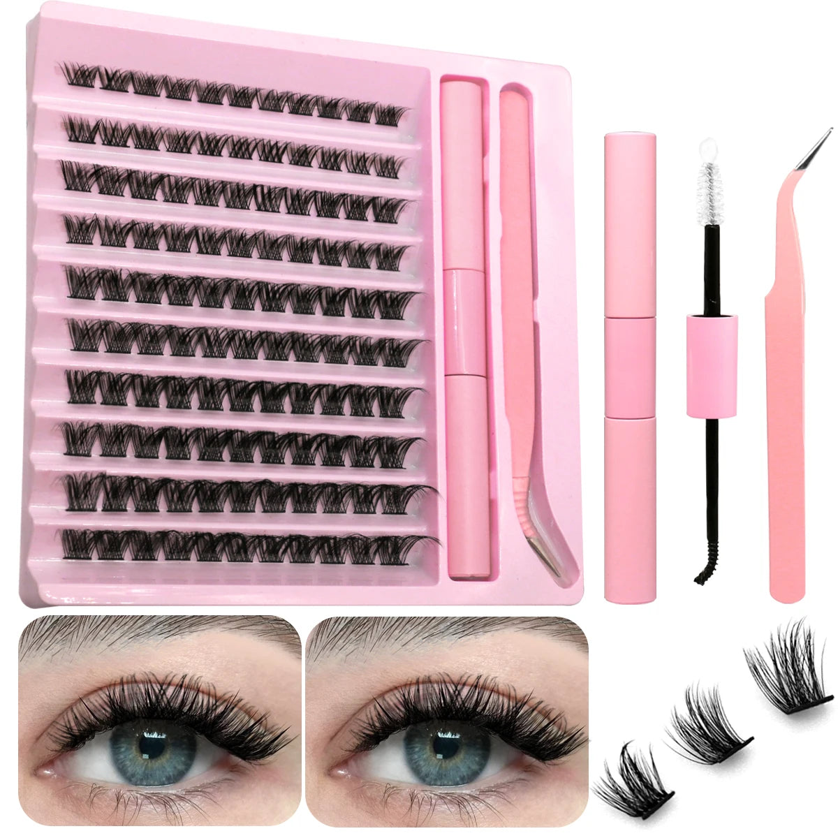 GROINNEYA DIY Eyelash Extension Kit with 280 Clusters - Smarsty