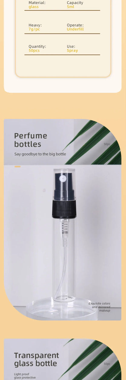 5ml Transparent Glass Perfume Spray Bottle Travel Size - Smarsty