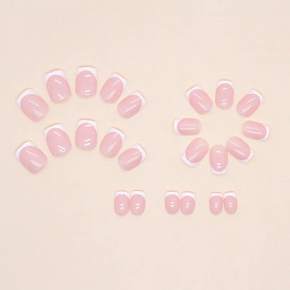 24 Square Short Fake Nails with Glue and File - Smarsty