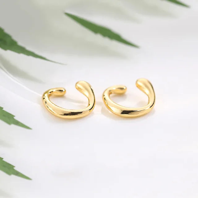 Double Circle Ear Cuff No Piercing Vintage Hip Hop Style - Smarsty