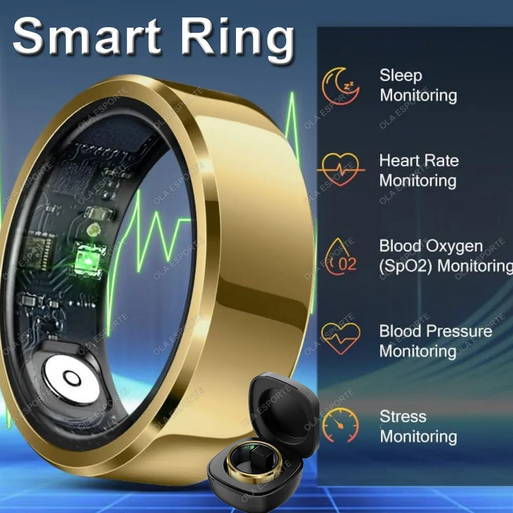 2025 Smart Ring Blood Pressure Heart Rate Sleep Monitoring Smartring IP68 & 5ATM Waterproof Multi-sport Mode Smartring Man Women - Smarsty