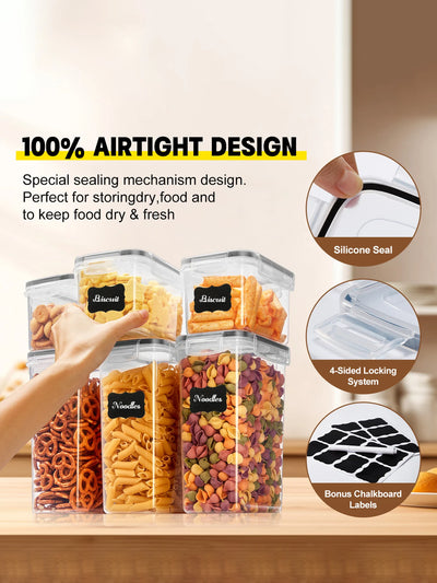 24pcs，Sealed food storage containers with LIDS - lunch boxes ideal for organizing and storing grains, rice, pasta, tea, nuts - Smarsty
