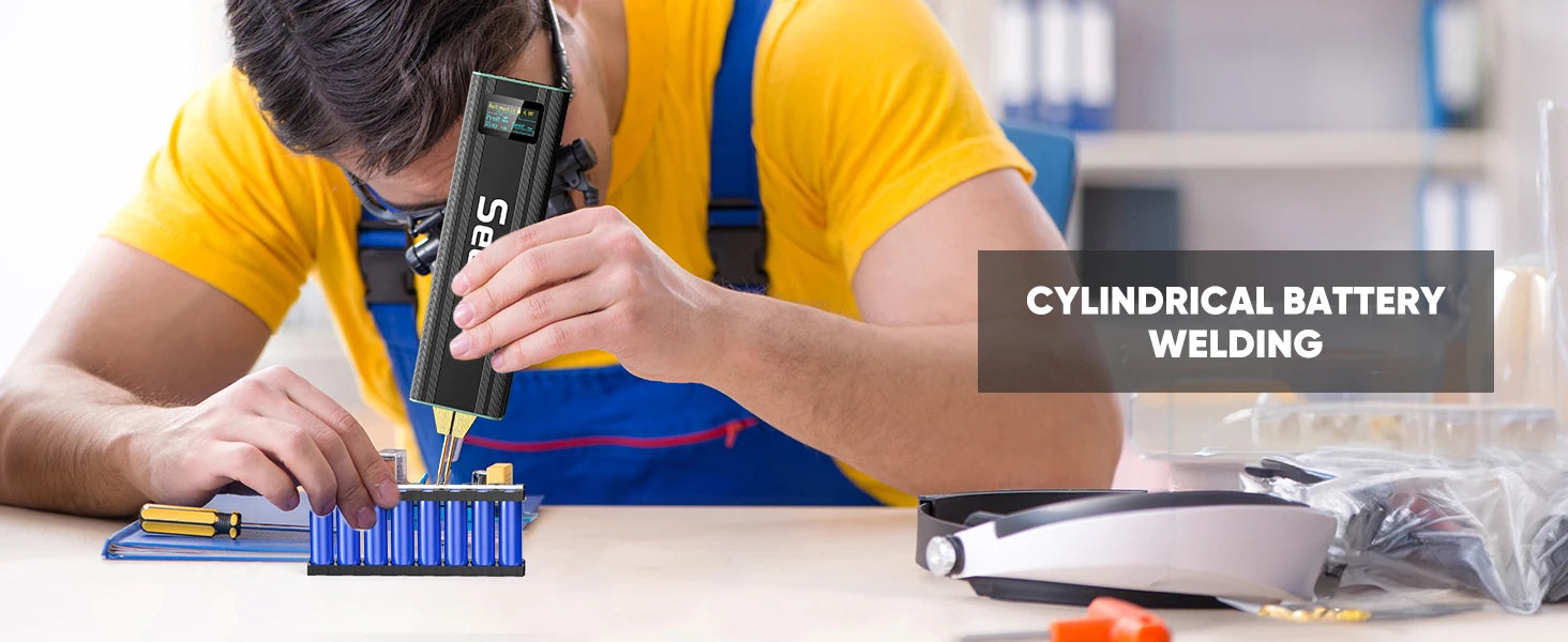 Seesii 80 Gears Mini Portable Spot Welder Spot Welder with Digital Display Upgraded Handheld Welding Nickel Sheets 0.1-0.2mm