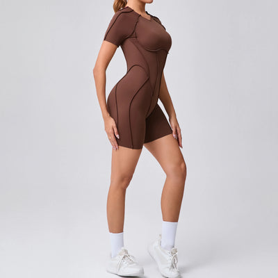 Short Jumpsuit Gym Clothes For Women Sportswear Fitness Overalls Backless Scrunch Booty Yoga Suit Sports Set Outfit - Smarsty