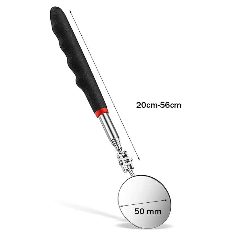 360° Inspection Mirror LED Light Telescoping Mirrors Extend Mechanic Tools Inspection Mirror Telescopic Handle Repairing Tools - Smarsty