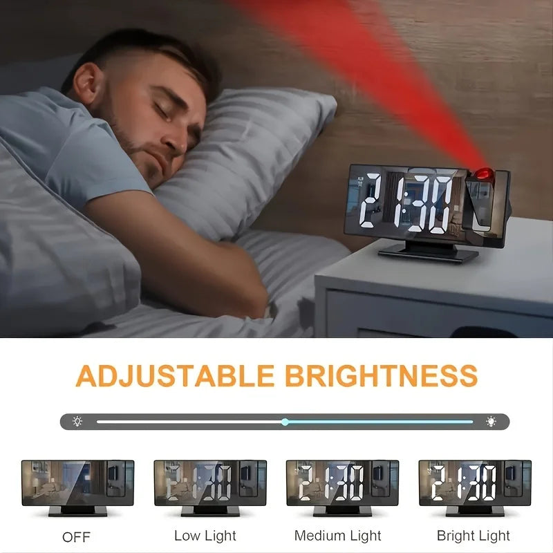 Intelligent Projection Alarm Clock with Large Screen - Smarsty