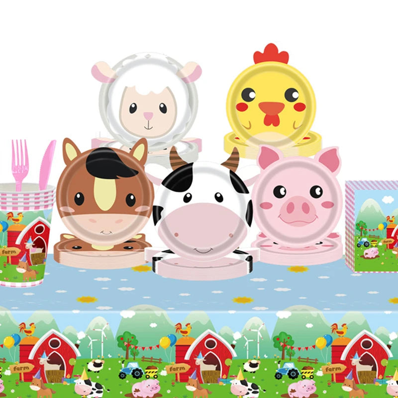 Farm Animals Party Paper Plates for Kids Birthday - Smarsty