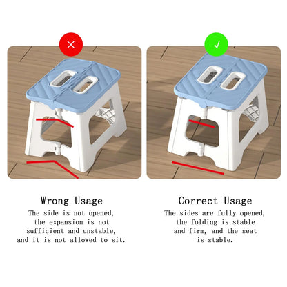 Home Folding Step Stool - Anti-Slip Surface Foot Stool with 8.7 Inch Height - Sturdy & Lightweight Plastic Foldable Step Stool