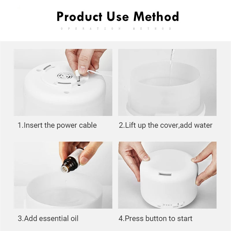 500ML USB Essential Oil Diffuser with Colorful Night Lights - Smarsty