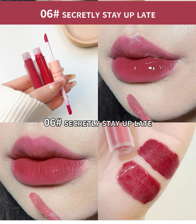 Double End Lip Glaze Glossy Color and Moisture - Smarsty