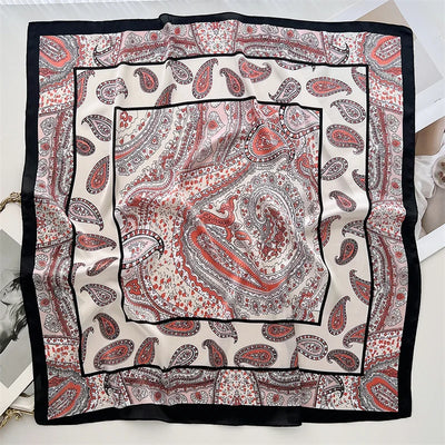 Luxury Leopard Print Silk Scarf for Women Spring Summer - Smarsty