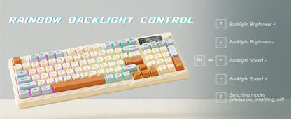Wireless Gaming Keyboard With Display Screen And Knob
