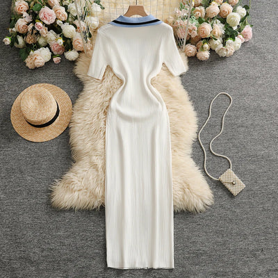 YuooMuoo Chic Fashion Sexy Wrap Hips Knitted Maxi Dress Women Brand Fashion Embroidery Sweater Dress Elegant Office Lady Vest - Smarsty