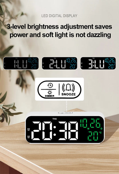 Voice Control Digital Alarm Clock with Temperature Display - Smarsty