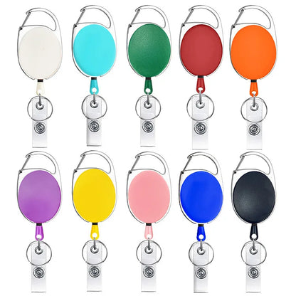 Transparent Cards Slots ID Tag Badge Holder with Badge Reel Cards Storage Organizer Employee Pass Work Card Case Sleeve - Smarsty
