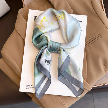 Satin Silk Square Scarf for Women Sun Protection - Smarsty