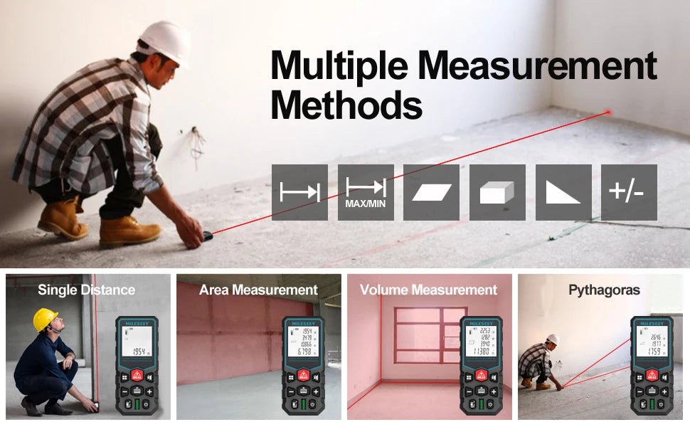 MILESEEY X5 Laser Tape Measure High Accuracy Remote Measurement - Smarsty