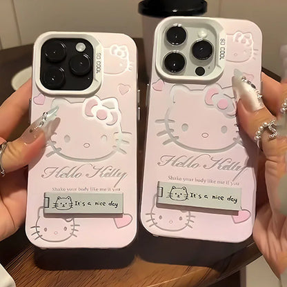 Hello Kitty Bracket Phone Case For iPhone Anti Drop Silicone - Smarsty