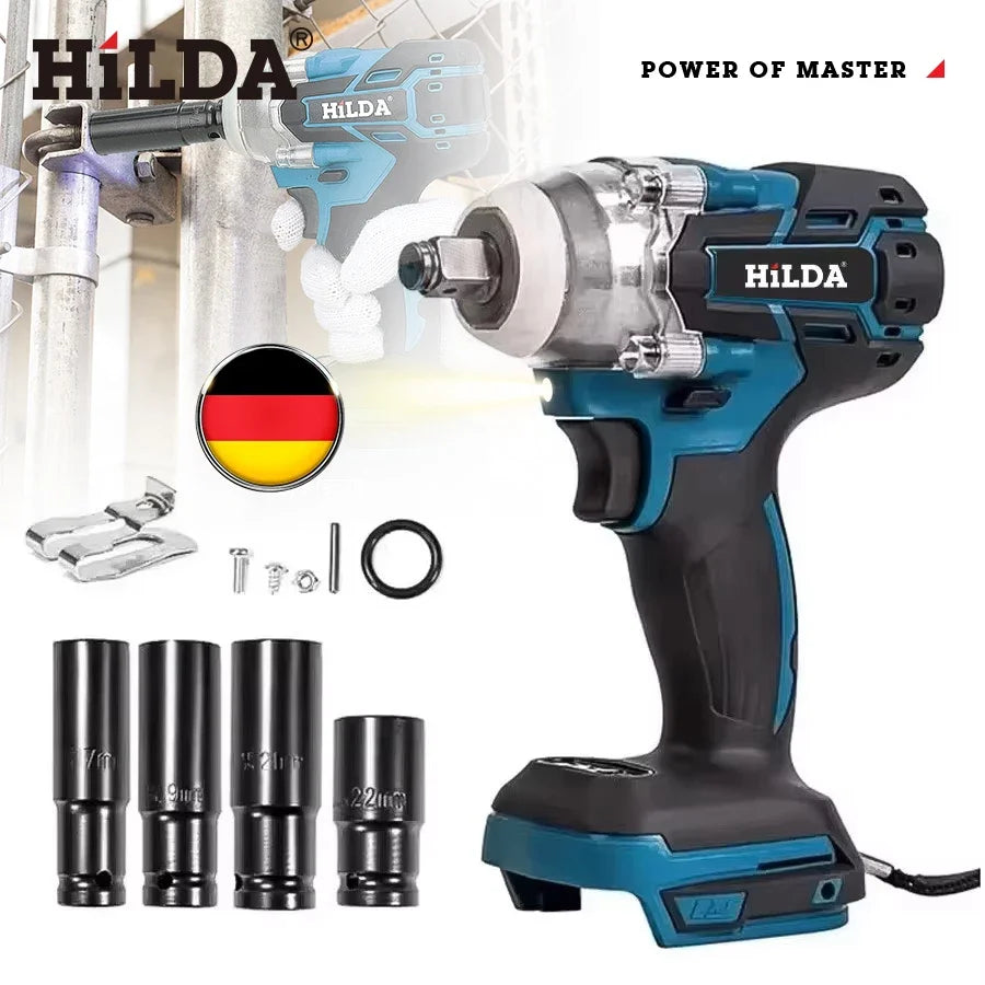 HILDA 18V Cordless Impact Wrench for Car Repair - Smarsty