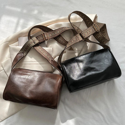 Vintage PU Leather Crossbody Bag For Women Compact Purse - Smarsty