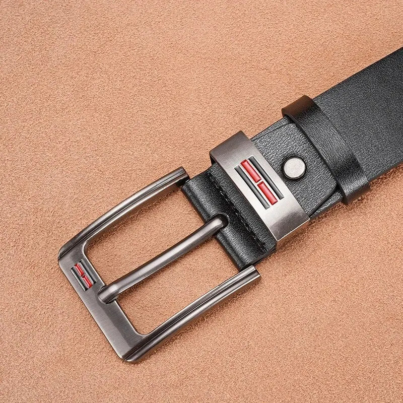Genuine Leather Mens Casual Belt High Quality Buckle - Smarsty