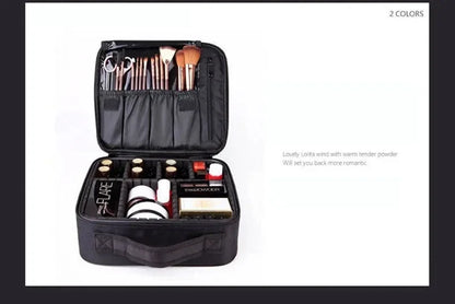 New Makeup Bag for Women Travel Waterproof Necessary Beauty Brush Embroidery Tool Storage Cosmetic Case Professional Makeup Box - Smarsty