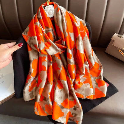 Large Silk Scarf for Women Soft Stylish Summer Wrap - Smarsty