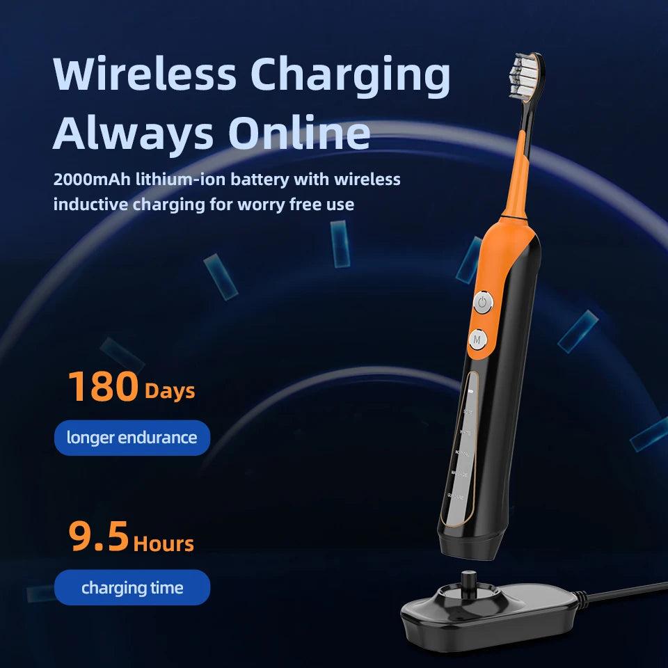 Sonic Electric Toothbrush with USB Rechargeable Whitening Feature - Smarsty
