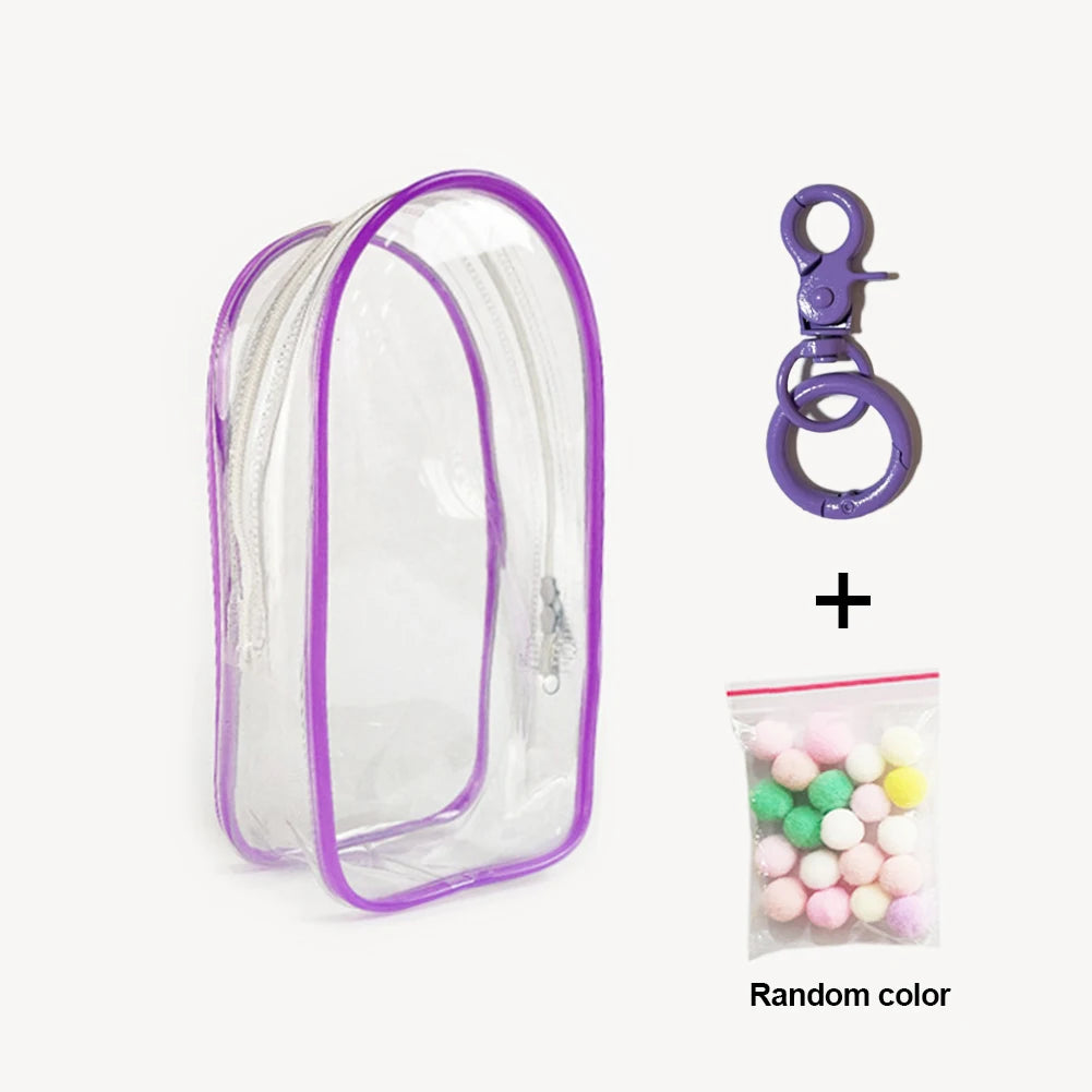 Colorful Transparent Protector Case Organizer Box for 17cm Labubu V3 Dolls Outdoor Display Bag With Keychain Doll Accessories by Smarsty