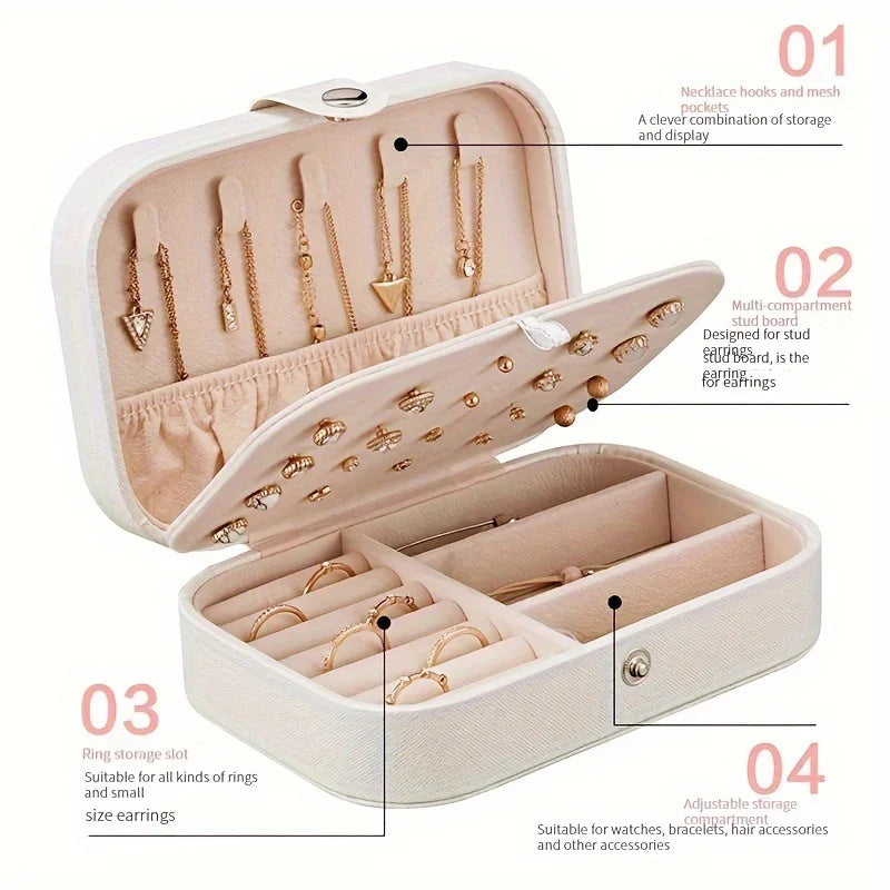 Luxury PU Leather Jewelry Box with Secure Lock - Smarsty