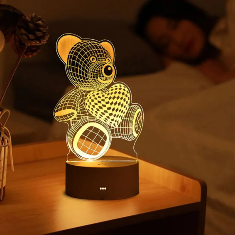 Romantic 3D Acrylic LED Night Light for Kids - Smarsty