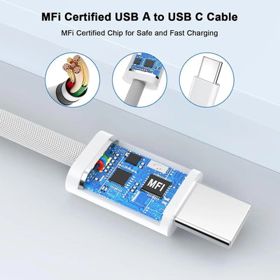 Original 60W USB to USB-C Carplay Fast Charging Cable For Apple iPhone 17 16 Pro Max 15 Plus Type C Charge Xiaomi Samsung Cable - Smarsty