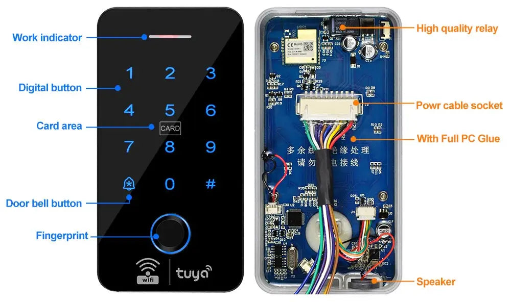WiFi Tuya Fingerprint Access Controller Waterproof System - Smarsty