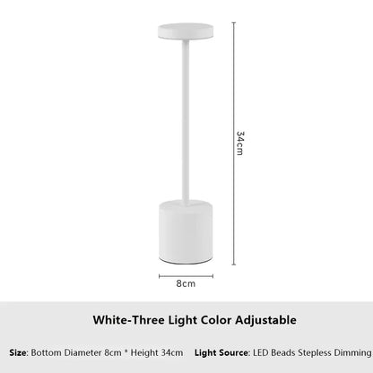 Rechargeable Touch Sensor LED Table Lamp with Adjustable Colors - Smarsty