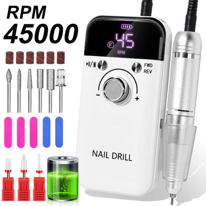 Professional 45000RPM Electric Nail Drill for Manicure - Smarsty