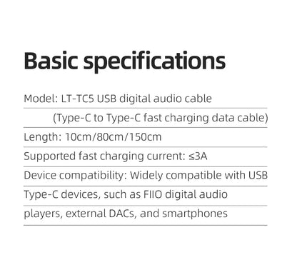 FiiO LT-TC5 Silver-Plated Type C Audio Cable - Smarsty