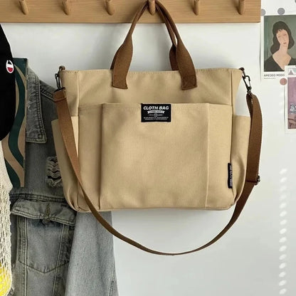 Urban Minimalist Canvas Tote Bag Large Capacity Crossbody - Smarsty