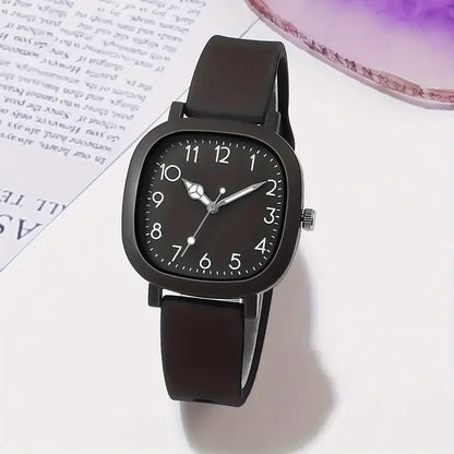 Silicone Band Women Quartz Watch with Arabic Dial - Smarsty