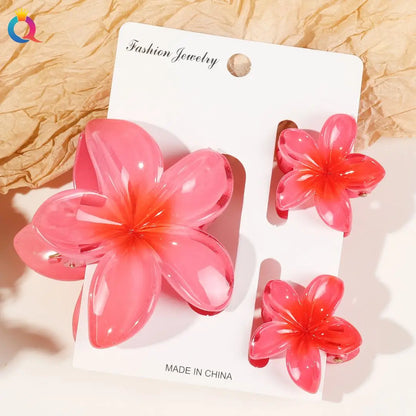 Hawaiian Flower Hair Claw Clips For Thin Hair Lightweight - Smarsty